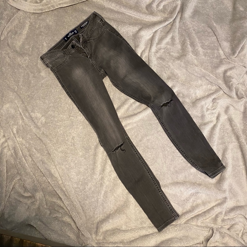 1R Hollister dark grey jean legging